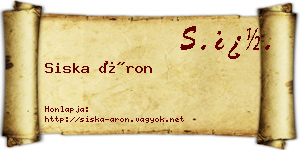 Siska Áron névjegykártya